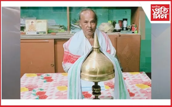 জীতেন্দ্ৰনাথ প্ৰধানী লৈ সুন্দৰীদিয়া সত্ৰৰ মাধৱদেৱ বঁটা...