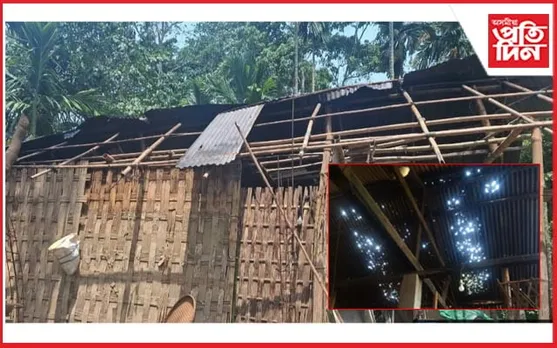 ধুমুহা-শিলাবৃষ্টিঃ ঢকুৱাখনাত অবৰ্ণনীয় পৰিৱেশ...