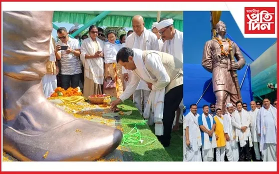 মটক ৰজা সৰ্বানন্দ সিংহৰ পুণ্যতিথিত পূর্ণাংগ প্রতিমূর্তি উন্মোচন সর্বানন্দ সোণোৱালৰ