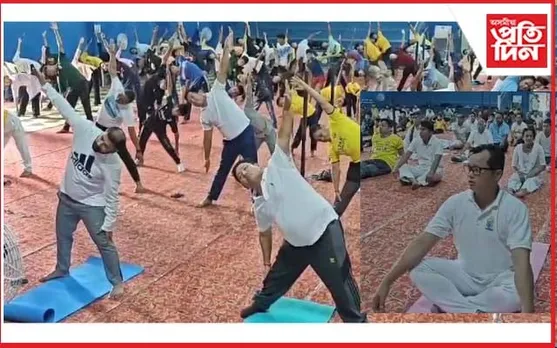 কোকৰাঝাৰত যোগাভ্যাস প্ৰমোড বড়ো, বিধায়ক লৰেঞ্চ ইছলাৰী...