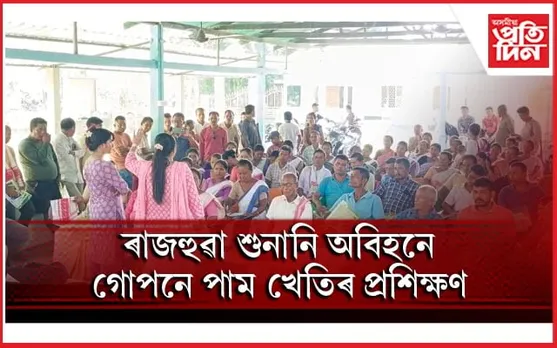 বোকাখাতত গোপনে চলিছে পাম খেতিৰ প্ৰশিক্ষণঃ জীপাল কৃষক সংঘই আনিলে পোহৰলৈ