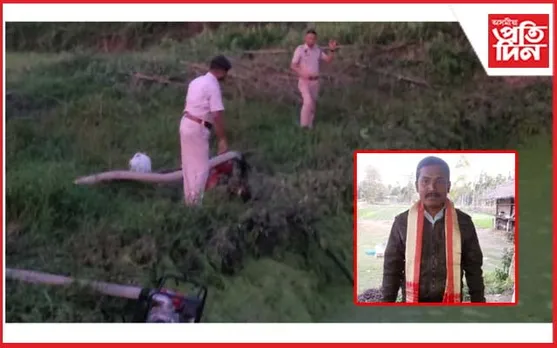ঘটনাস্থলীত উপস্থিত ফৰেনচিক বিশেষজ্ঞঃ জলাশয় সিঁচিও নাপালে সুনীল গগৈৰ  ছিন্ন মুণ্ড