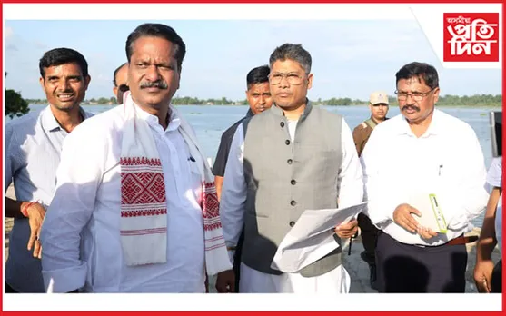 ঢেকীয়াজুলিত বান পৰিস্থিতিৰ বুজ ল'লে মন্ত্ৰী পীযুষ হাজৰীকাইঃ মথাউৰি নিৰ্মাণৰ ঘোষণা