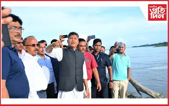 বান পৰিস্থিতি নিয়ন্ত্ৰণৰ বাবে বিভাগে কৰি থকা জৰুৰী কাম পৰ্যবেক্ষণ মন্ত্ৰী পীযুষৰ