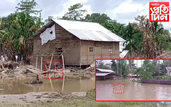বৰবৰুৱাত বন্যাৰ্তক এটা পানী বটল দি দায়িত্ব সামৰিলে বিধায়ক চক্ৰ গগৈয়ে...