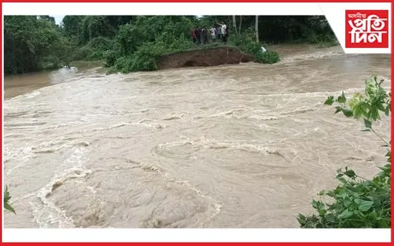 টেঙাখাতত বানৰ তাণ্ডৱ : পানীত হাঁহ নচৰা অৱস্থা বানাক্ৰান্তৰ
