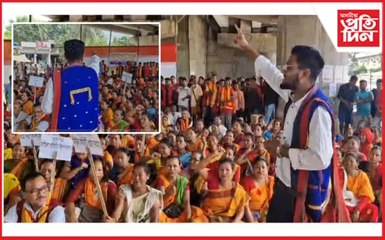 নামবৰ লালুংগাঁও পঞ্চায়তৰ পূৰ্বৰ নাম বাহাল ৰখাৰ দাবীত কঠীয়াতলীত তীব্ৰ প্ৰতিবাদ