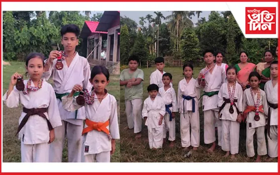 ৰাজ্যিক কাৰাটে প্ৰতিযোগিতাত ৰাইডঙীয়াৰ তিনি শিশুৰ সাফল্য