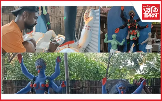 কাজিৰঙাত কালী পূজাৰ আয়োজন : ব্যস্ততাৰ অন্ত নাই মৃৎশিল্পীৰ