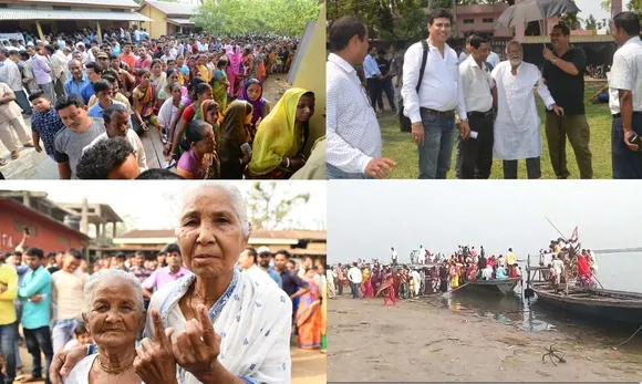 একে মূল্যৰ ভোট দিবলৈ নেতা যায় বায়ুপথেৰে, ৰাইজ লুইতেৰে যায় বিপদ সংকুল ভটভটীৰে