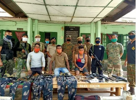 মেঘালয়ৰ পশ্চিম গাৰো পাহাৰত আৰক্ষীৰ অভিযান, বৃহৎ পৰিমানৰ অস্ত্ৰ, সেনাৰ পোছাকসহ গ্ৰেপ্তাৰ ৩জনক…