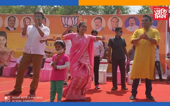 নায়িকাৰ কাষত নায়ক,আঙুৰলতাৰ হৈ যতীন বৰাৰ নিৰ্বাচনী প্ৰচাৰ…