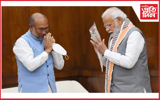 দ্বিতীয় বাৰৰ বাবে মুখ্যমন্ত্ৰী হিচাপে শপতগ্ৰহণ  এন বীৰেন সিঙৰ…