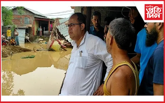মানকাচৰত অপৰিবৰ্তিত বান পৰিস্থিতি, আজিও প্লাবিত ন ন অঞ্চল…