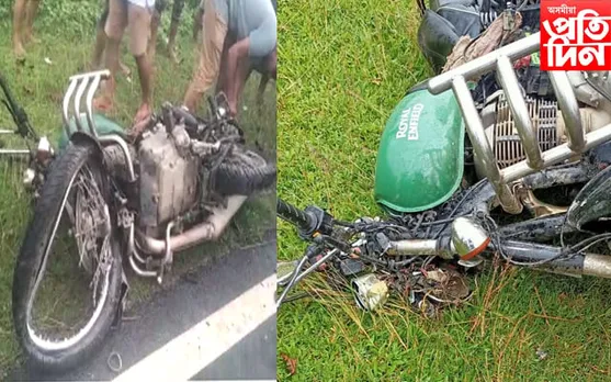 তীব্ৰ বেগী ট্ৰাকে মহতিয়াই নিলে বাইক আৰোহীক…