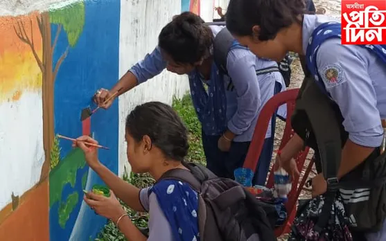বকো জৱাহৰলাল নেহৰু মহাবিদ্যালয়ৰ দেৱালত চিত্ৰ অংকন…