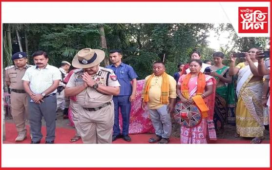 বৃটিছৰ ৰেল বগৰোৱা ঘটনাৰ মুল নায়ক, মুক্তি যোদ্ধা মহদানন্দ দেৱ গোস্বামীৰ বাসভৱন ত ডি জি পি ভাষ্কৰ জ্যোতি মহন্ত