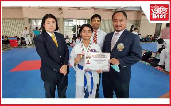 ষোড়শ সৰ্বভাৰতীয় স্বাধীনতা কাপ কাৰাটে চেম্পিয়নশ্বিপত গুৱাহাটীৰ মিনাক্ষীৰ ব্ৰঞ্জৰ পদক…