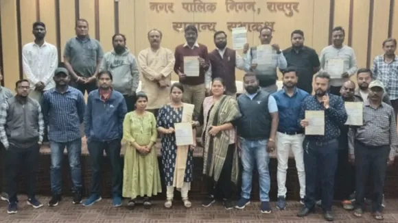 Raipur Nagar Nigam Employees Protest