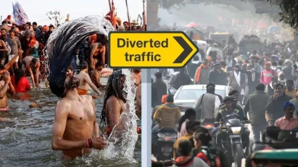 _Magh Mela 2026 Prayagraj Traffic police route diversion Mauni Amavasya hindi zxc