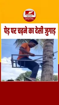 देसी जुगाड़ का कमाल : शख्स ने बनाई पेड़ पर चढ़ने वाली अनोखी मशीन, वीडियो वायरल