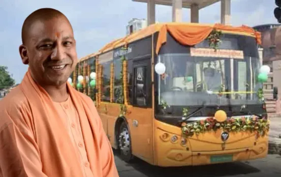 UP CM Yogi Adityanath religious electric bus service Varanasi Ayodhya