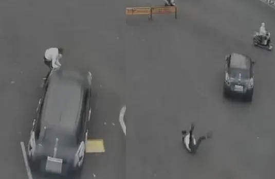 कार सवार ने ट्रैफिक पुलिस को मारी टक्कर, पैर पर गंभीर चोट