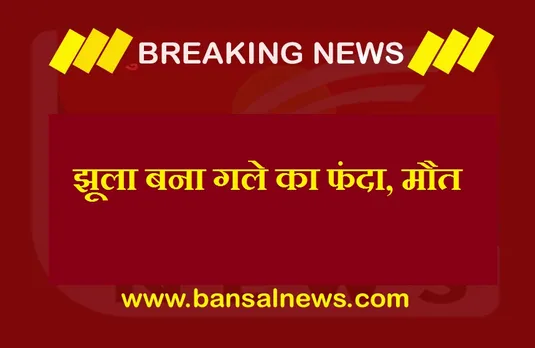 Breaking News: झूला झूलते समय बच्ची के गले में लगा फंदा, मौत
