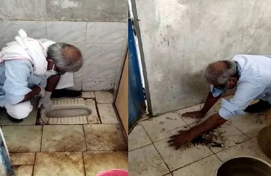 भाजपा सांसद ने कोविड सेंटर के शौचालय को हाथों से किया साफ, वीडियो वायरल