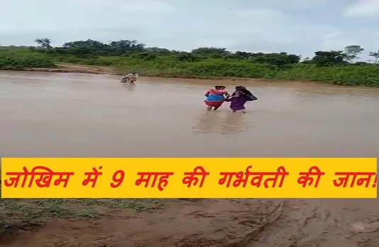 Shahdol News: तेज बहाव पार कर 9 माह की गर्भवती को अस्पताल ले जाने को मजबूर हैं ग्रामीण...