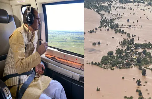 CM शिवराज ने दूसरे दिन भी किया हवाई सर्वे, जलमग्न क्षेत्र का लिया जायजा