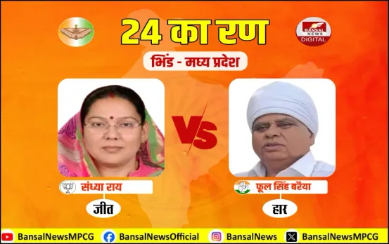 BJP का गढ़ नहीं छीन पाए बरैया: ना BSP का असर ना कांग्रेस का कमाल, फिर भिंड सांसद बनीं संध्या राय