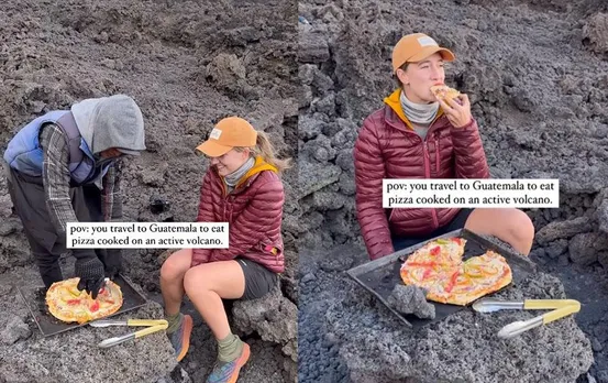 Viral Video: महिला ने खाया ज्वालामुखी पर बना पिज्जा, अनोखे डिश को देख दंग रह गए लोग