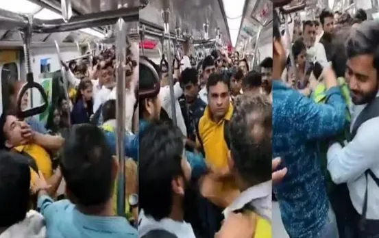 Delhi Metro: दिल्ली मेट्रो में जमकर चले लात-घूंसे, वीडियो यहां देखें
