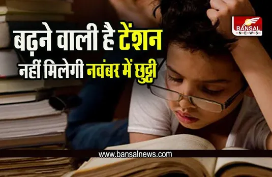 School holiday in November : बढ़ने वाली है टेंशन, नहीं मिलेगी नवंबर में छुट्टी