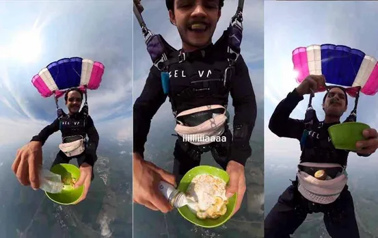 Viral Video: स्काइडाइविंग के दौरान शख्स ने बनाया खाना, देखें पूरा वीडियो