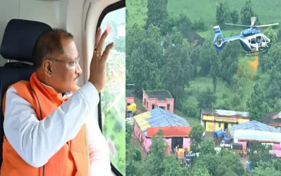 CG CM Sai Visit Kawardha: सीएम साय ने कांवड़ियों पर की हेलीकॉप्‍टर से पुष्‍प वर्षा, मंदिर में की पूजा-अर्चना