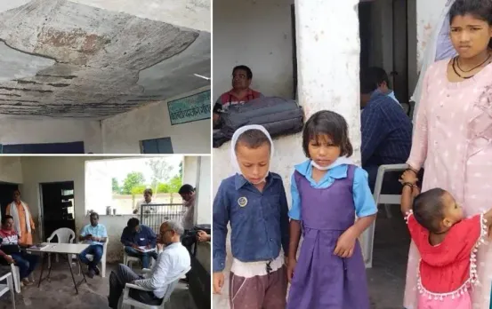 Katni News: कटनी में जर्जर स्कूल की छत का गिरा प्लास्टर, 10 बच्चे बुरी तरह घायल