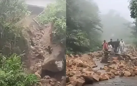 पचमढ़ी में लैंड स्लाइड: 2 किलोमीटर तक फैला मलबा, 2 दिन बंद रहेगा धूपगढ़ प्वाइंट