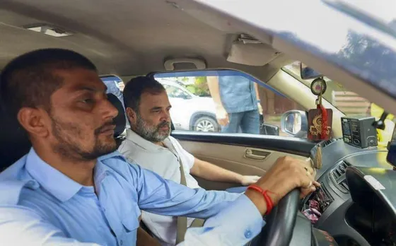 Leader of Opposition Rahul Gandhi in Uber cab delhi