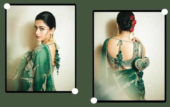 Rashmika Mandanna Saree Look: इस हरियाली तीज पर रश्मिका मंदाना की ग्रीन ओर्गंज़ा साड़ी से लें इंस्पिरेशन, देखें तस्वीरें