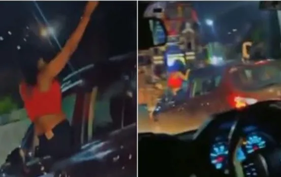 भोपाल में एयरपोर्ट रोड पर स्टंट करती लड़कियों का वीडियो वायरल: चलती कार में खिड़की से निकलकर किया डांस, देखें वीडियो