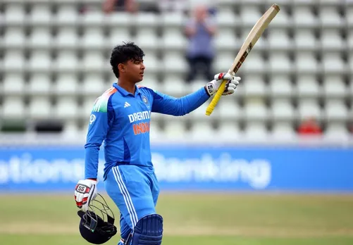 Vaibhav Suryavanshi after scoring the fastest Youth ODI ton