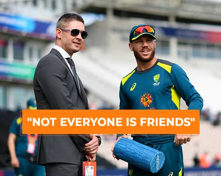 Michael Clarke back David Warner 