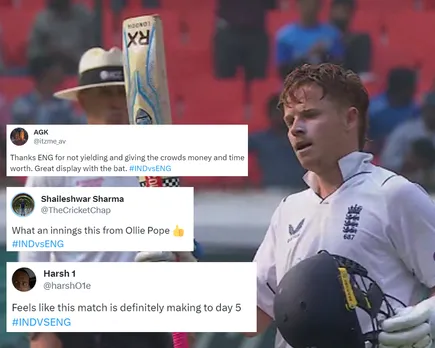 Ollie Pope celebrating after century, India vs England, First Test (File Photo: X)