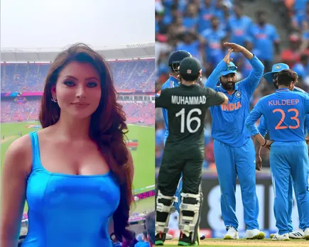 Urvashi Rautela during India vs Pakistan match, ODI World Cup 2023(File Photo, Twitter)