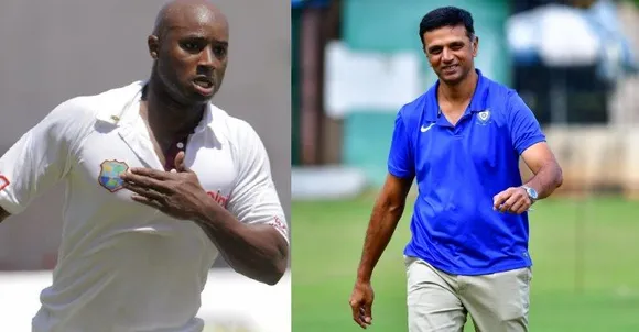 Tino Best and Rahul Dravid