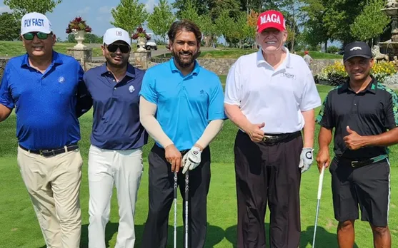 MS Dhoni with Donald Trump
