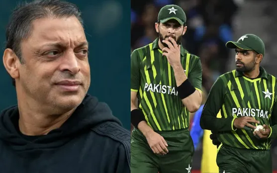 Shoaib Akhtar (left) and Pakistan cricket team (right)