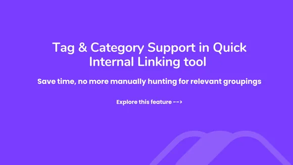Category & Tag in Quick Internal Link